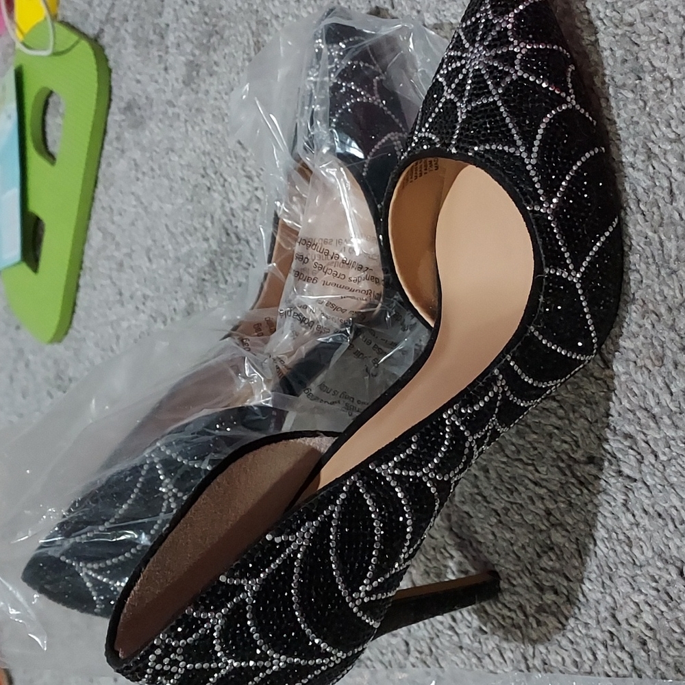 INC crystal studded  spiderweb heels discontinued shoe